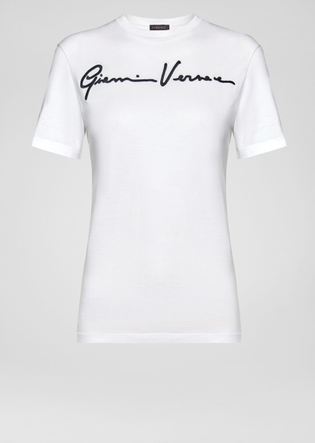 Versace Embroidered GV Signature T-shirt Dam - 015672HAL